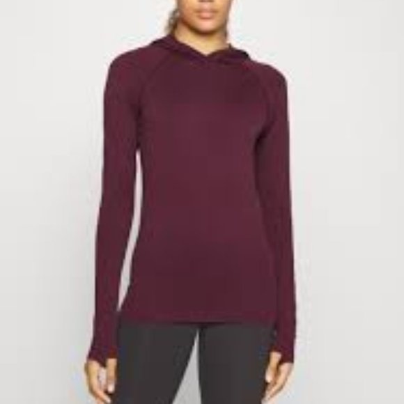 NWT Athleta Momentum Seamless Hoodie, Spiced Cabernet, Small - Picture 4 of 14